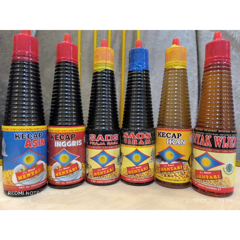 

Penyedap Masakan Cap Sinar Mentari 6 Varian [Minyak Wijen, Kecap Asin, Kecap Inggris, Kecap Ikan, Saos Rajarasa, Saos Tiram] HALAL