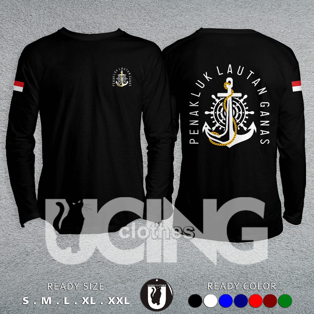 Kaos Baju Jangkar Kemudi Kapal Penakluk Lautan Ganas Lengan Panjang Kaos Distro