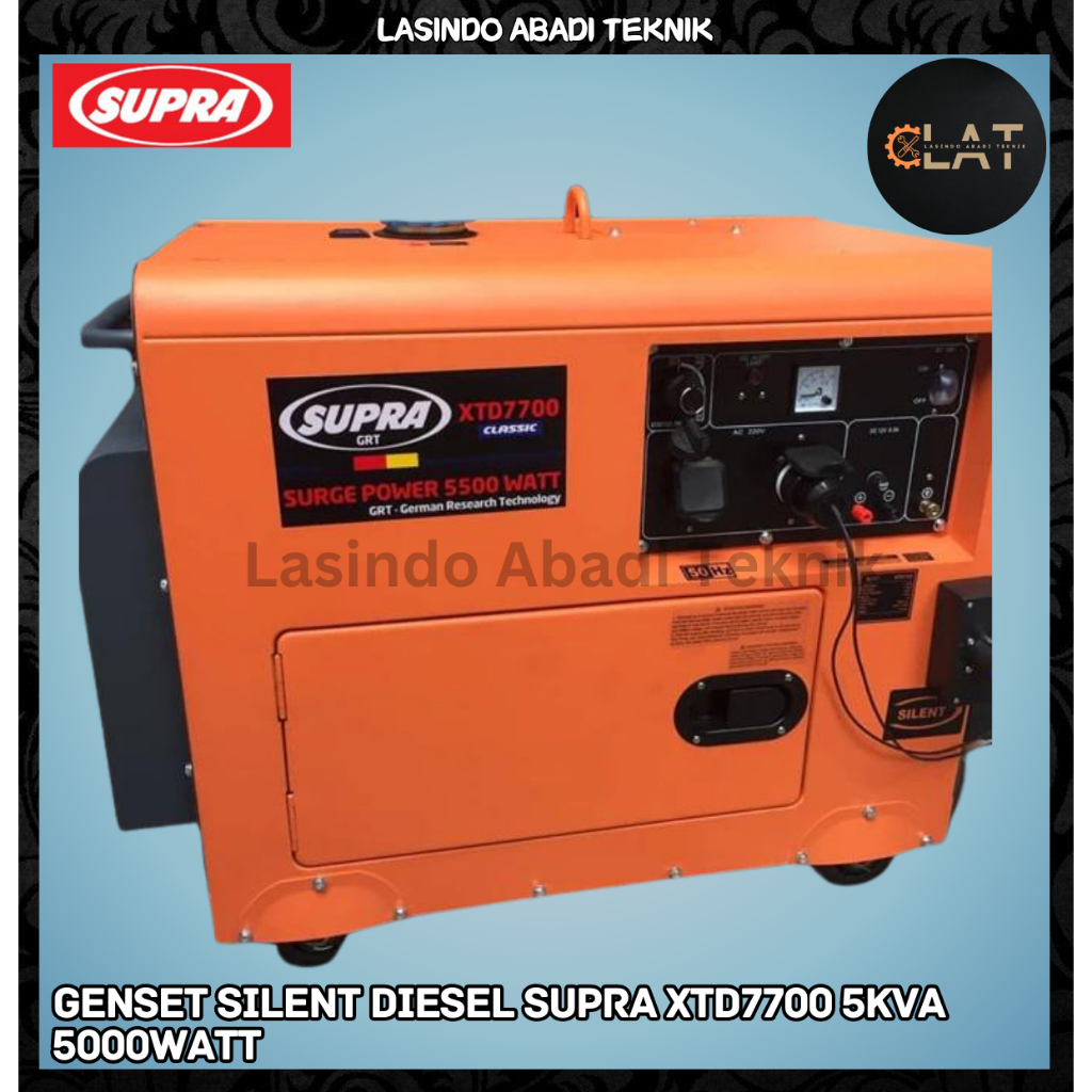 XTD7700 GENSET GENERATOR LISTRIK SILENT SOLAR 5000 WATT 5KVA SUPRA