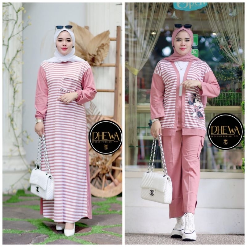 SET OUTER MILEA // ZUNAYRA DRESS DUSTY by DHEWA_STYLE