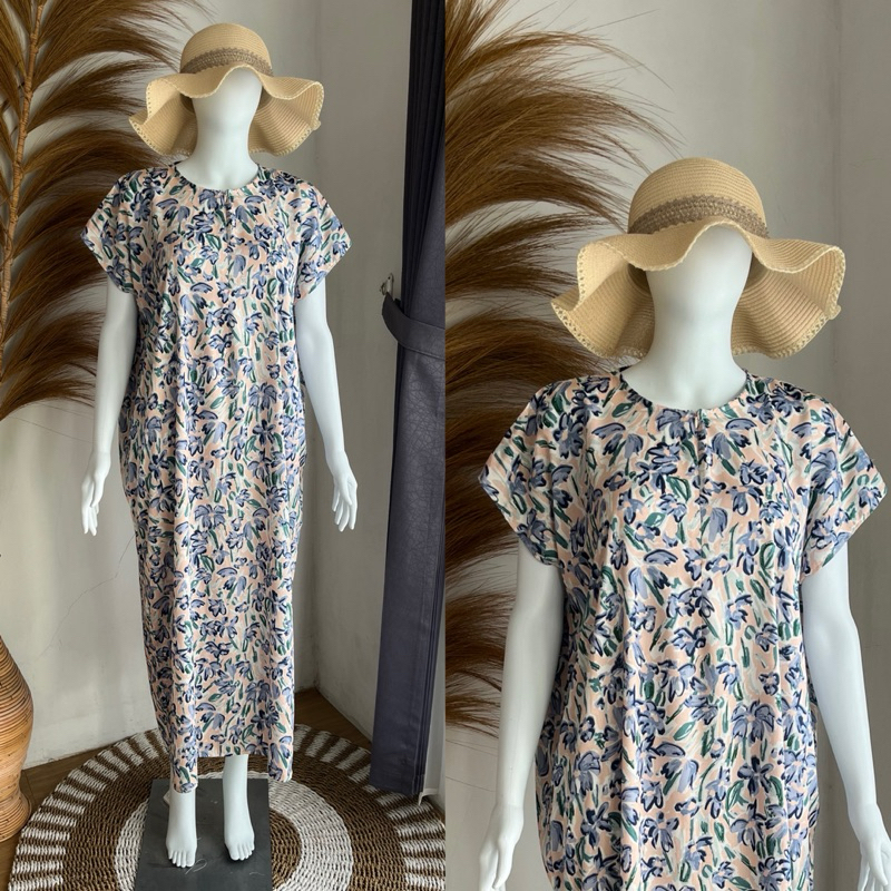 Daster Long Busui Jumbo Rayon LD 130 PB 130 Semata Kaki