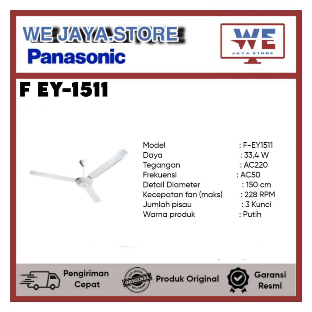 CELLING FAN PANASONIC EY1511 KIPAS ANGIN GANTUNG KIPAS ANGIN PLAFON