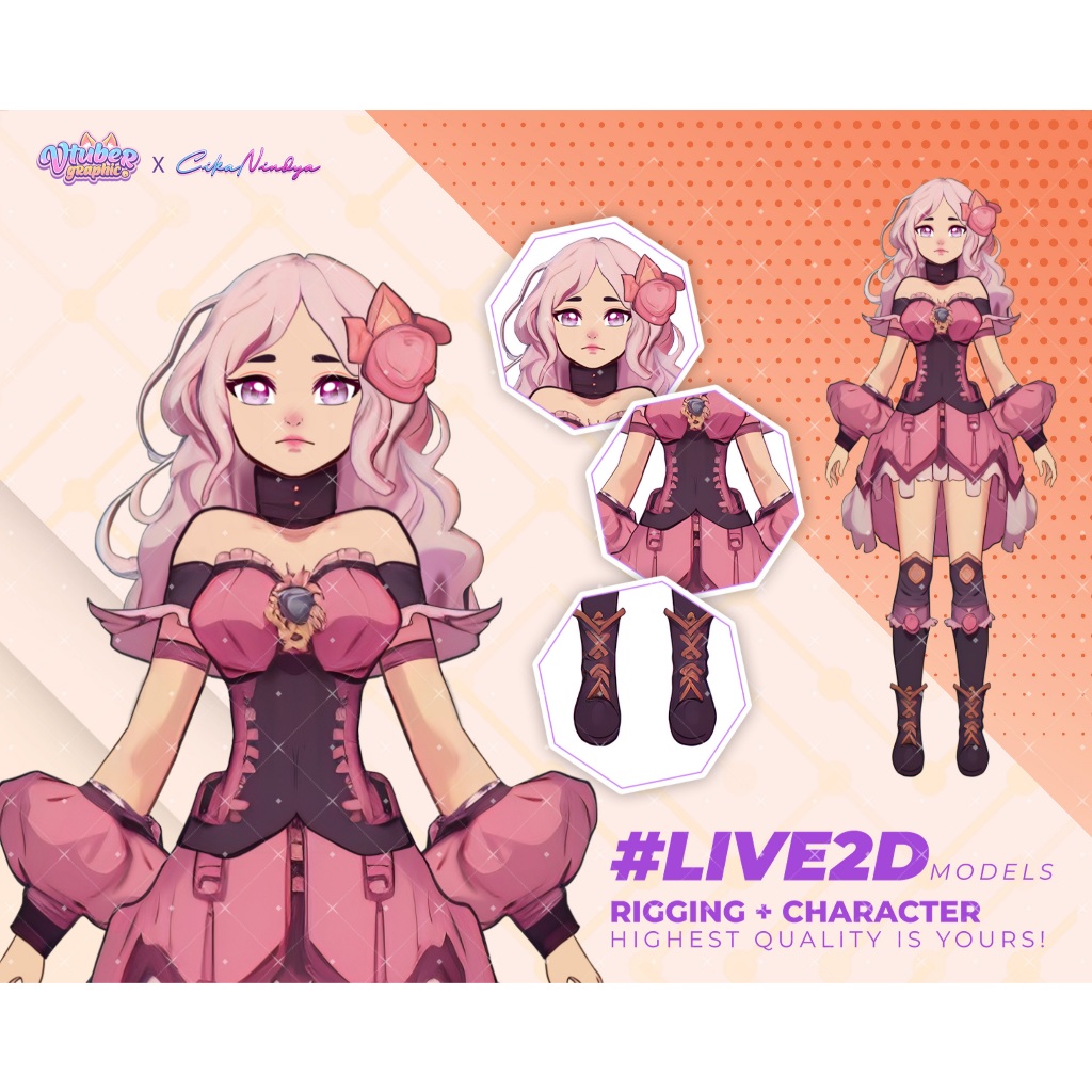 Live2D Model Kunci Sukses untuk VTuber dan Streamer, Desain Live2D VTuber, Vtuber Komisi, Model Virt