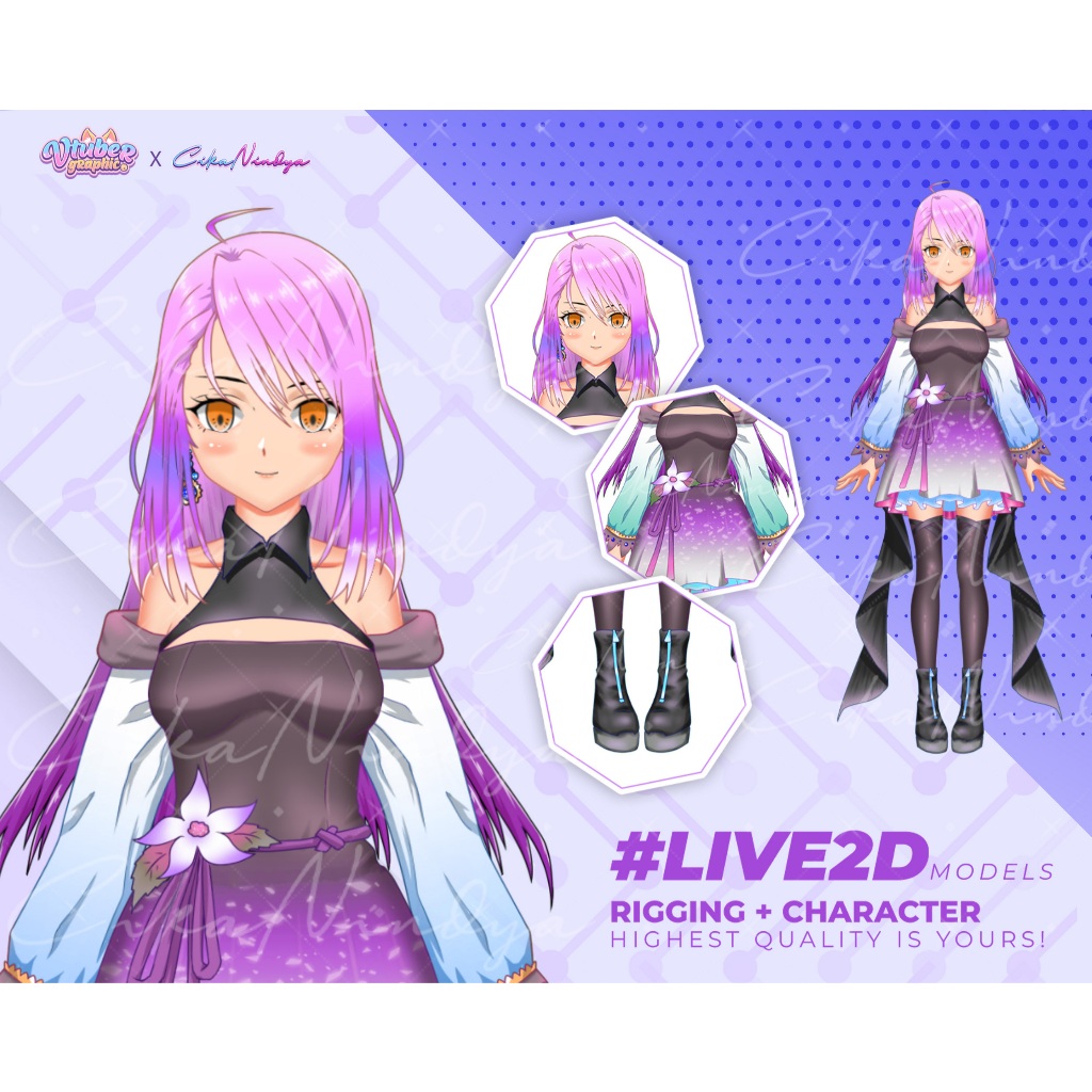 VTuber Live2D Model Terbaru Jadikan Streaming Anda Lebih Hidup, VTuber Komisi, Desain Live2D VTuber,