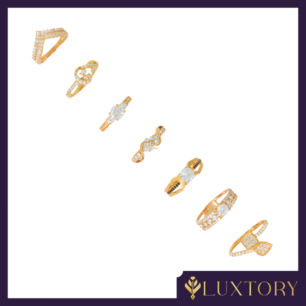 Cincin Emas Double Aurel & Mix Model Permata 16K