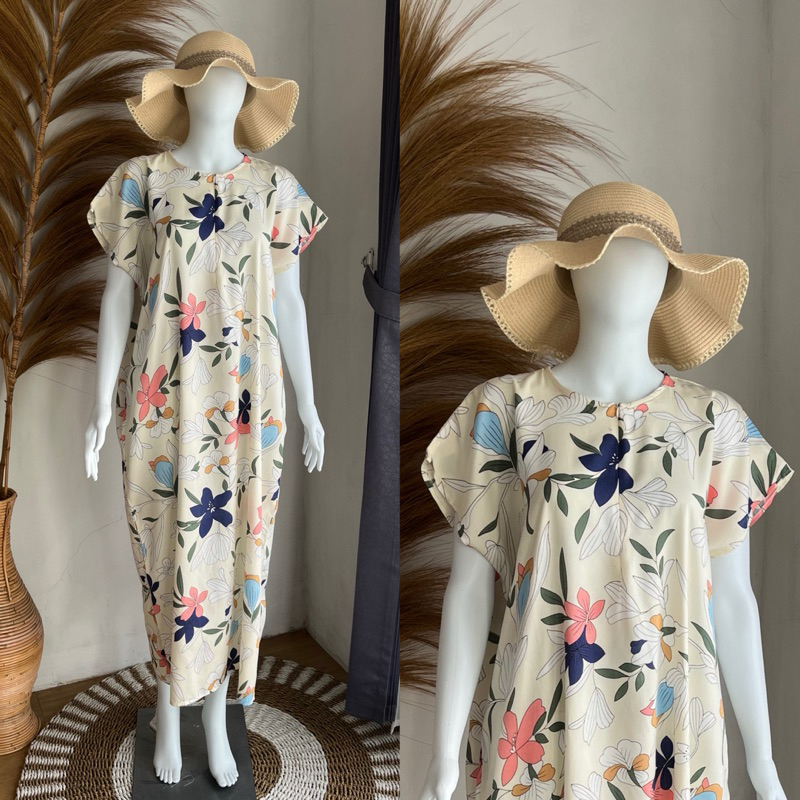 Daster Long Busui Jumbo Rayon LD 130 PB 130 Semata Kaki