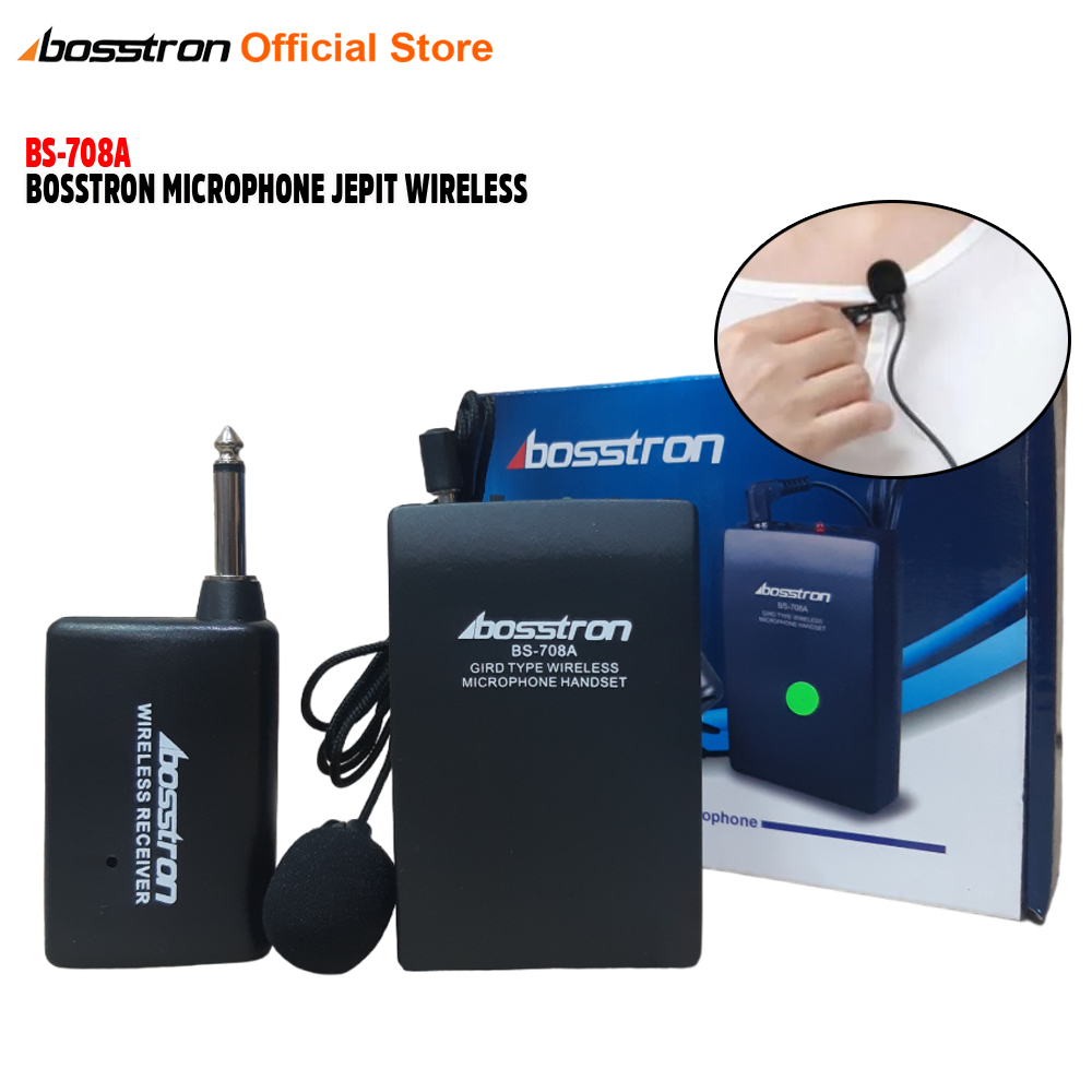 Bosstron Mic Clip On Wireless BS-708A Microphone Jepit Imam Tanpa Kabel