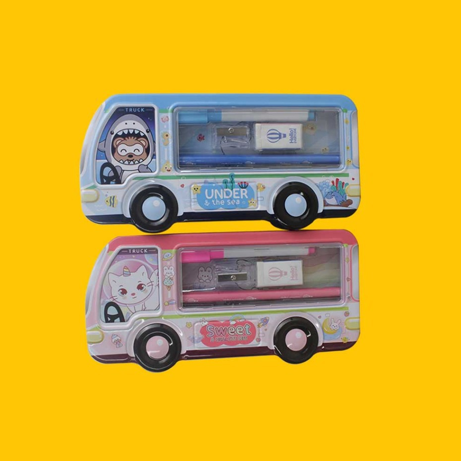 

XIAOLINGJING - KOTAK PENSIL KALENG / PENCIL CASE / TEMPAT PENSIL B-692-29 MOBIL