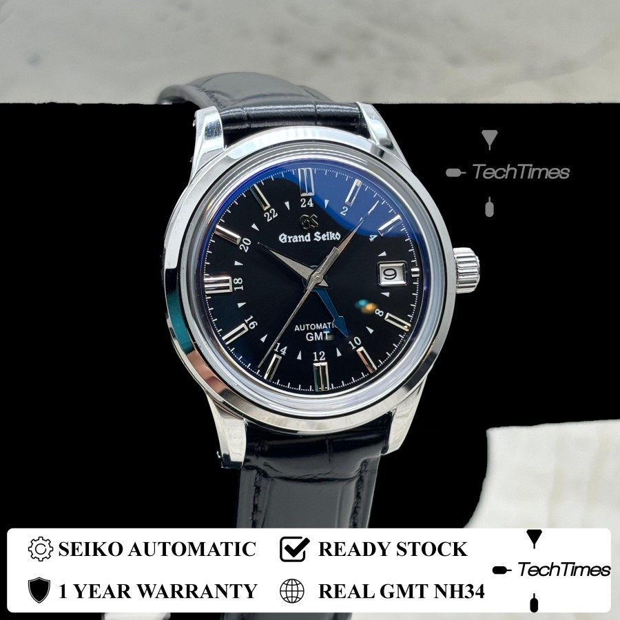 Seiko GS Mod Grand Seiko NH34 GMT Automatic Seikomod Black