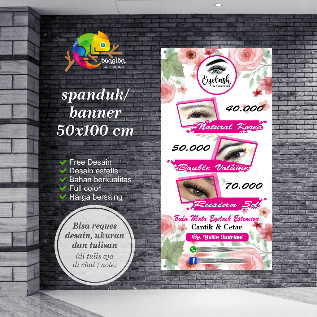 Spanduk, Banner Eyelash Cantik Custom