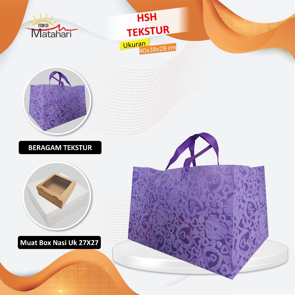 

[GROSIR] Tas Hajatan Mewah | Tas Nasi Kotak 28x28 | Tas Kotak Nasi Tas Selamatan Tas Besek Spunbond | Tas Spunbond Texture | Tas Tekstur 40x38x28
