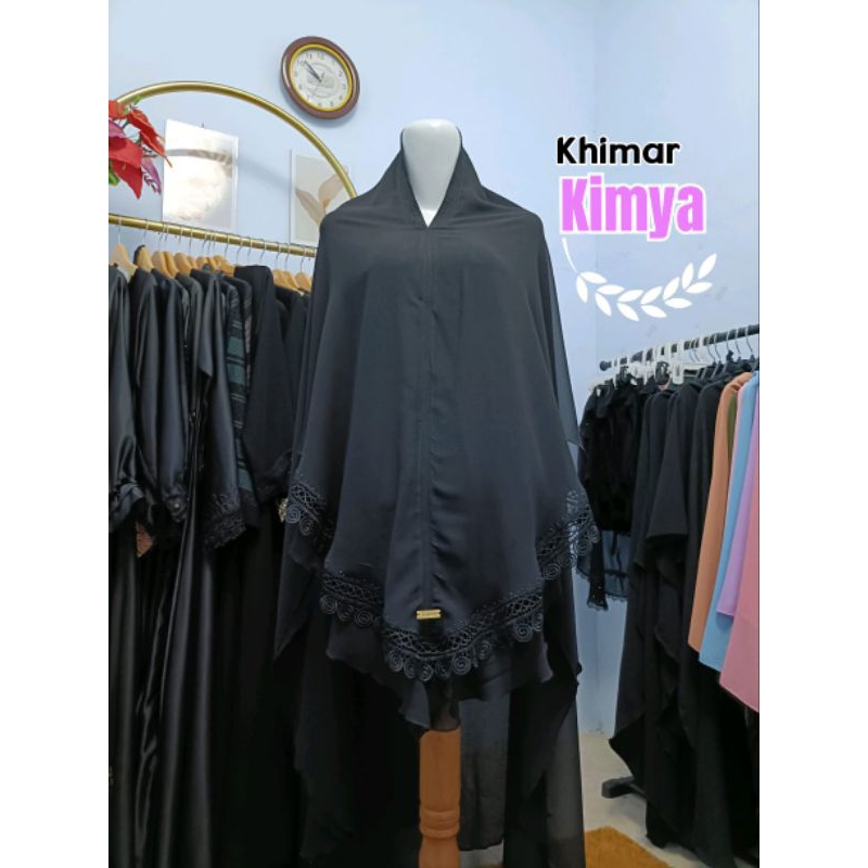 KHIMAR CERUTY BABYDOLL HITAM/ JILBAB GAMIS  TEMBORO