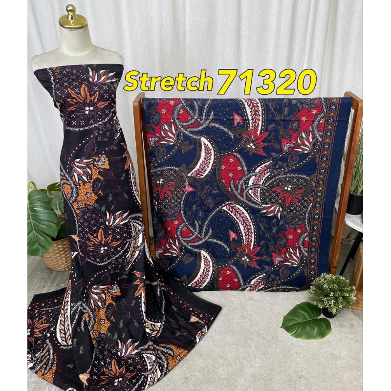 Kain Katun Stretch Premium Motif Batik 71320 Per 0,5M Katun Stretch Batik Premium