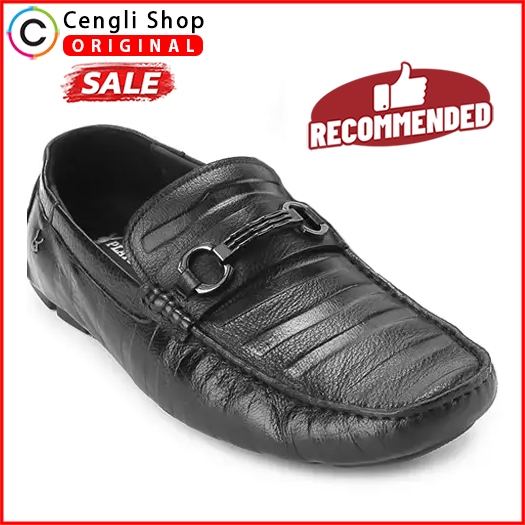PLAYBOY SEPATU PANSUS PRIA ORIGINAL LOAFERS LOAFER KULIT ASLI ORI BRANDED HITAM BLACK PL45