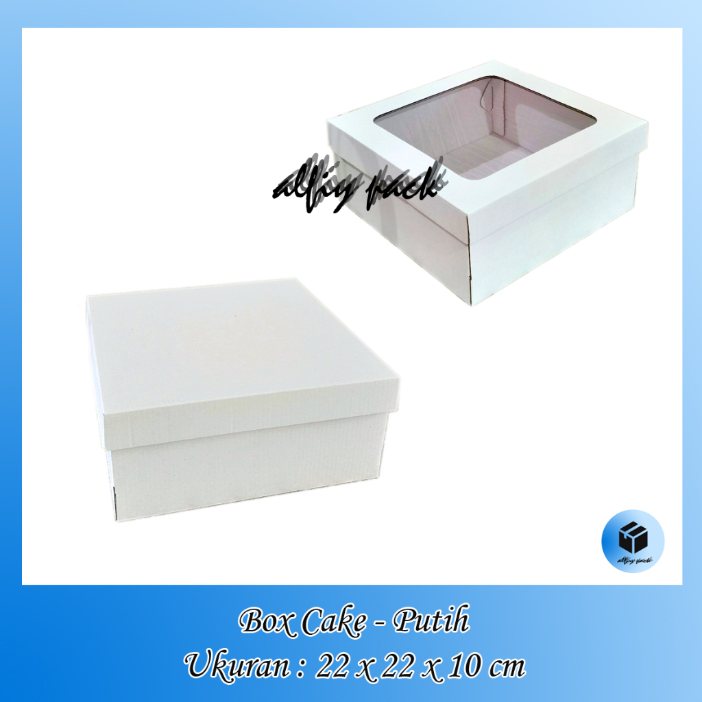 

1pack isi 10pcs BOX CAKE PUTIH JENDELA MIKA 22X22X10 CM DUS BOLU KOTAK KUE TART PUDDING