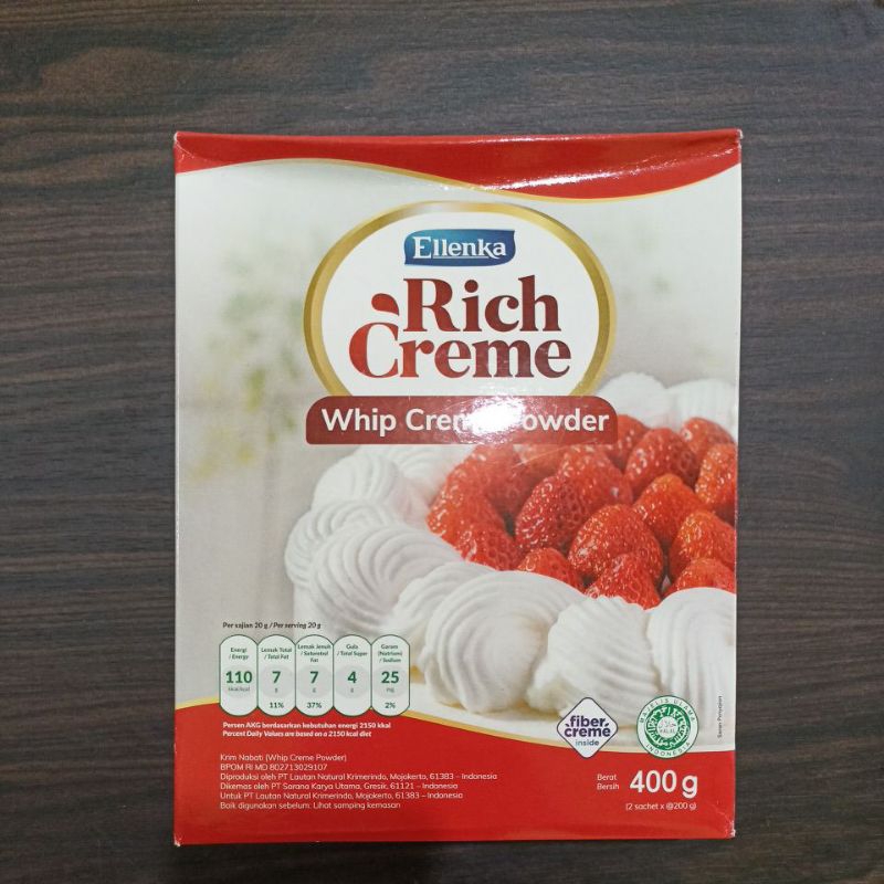 

ellenka rich creme wippy creme kemasan 400gr