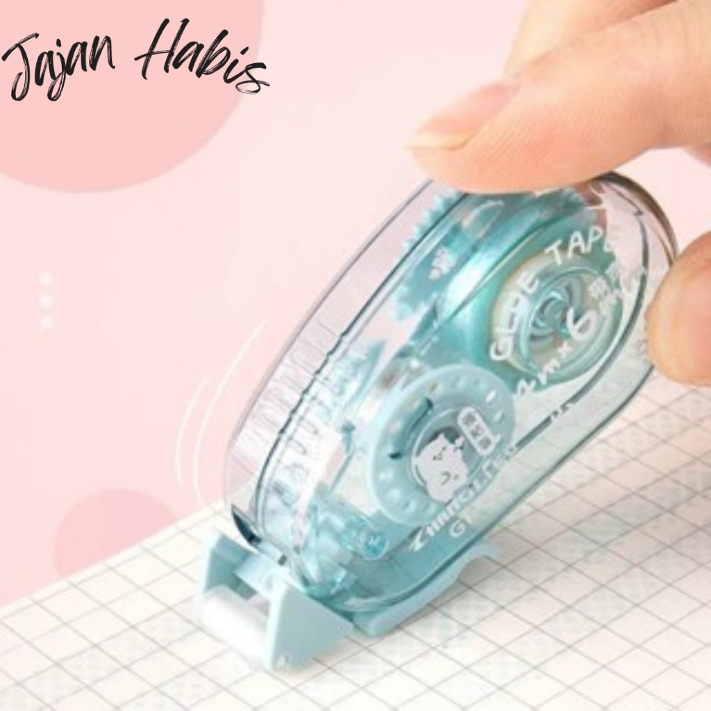 

JABIS Glue Tape Roll 4M Double Tape Roller Tape Glue Super Kuat Tidak Beracun Lem Kertas Untuk Journaling Lem Titik DIY Perlengkapan Alat Tulis Kantor Pita Rol Perekat Dua Sisi