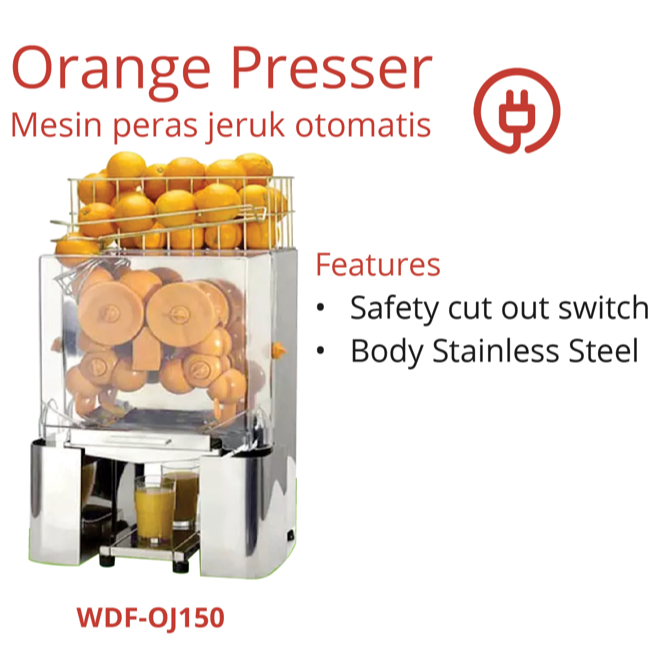 Getra WDF-OJ150 Orange Juicer / Pengextrak Buah Jeruk / Orange Presser - Mesin Peras Buah Jeruk Otom