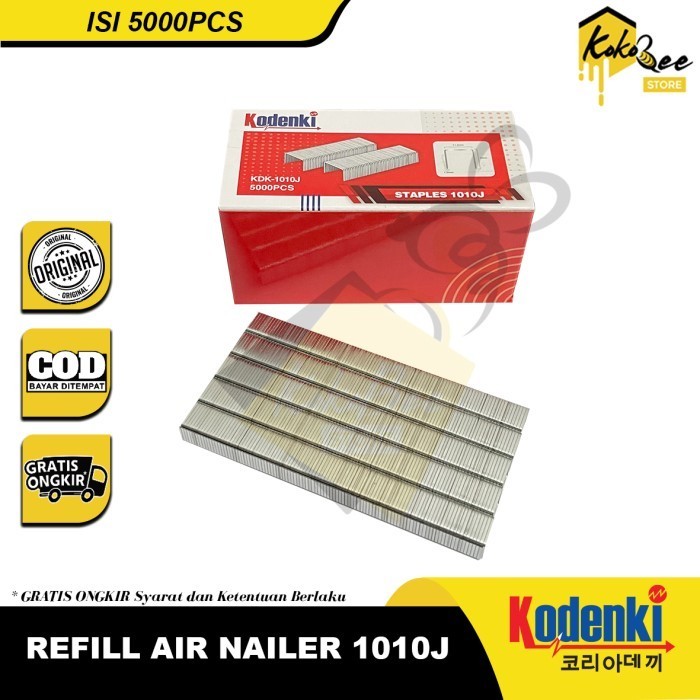 

KODENKI Isi Staples 1010J Refill Airnailer Gun 1010J - Isi Mesin Alat Staples 1010 J - Isi Paku Tembak Tsples U Type 1010J Isi Staples Angin Air Stapler Refill 1010J Isi 5000Pcs Ainailer Paku Tembak Angin Jok Sofa Mebel Interior Furniture
