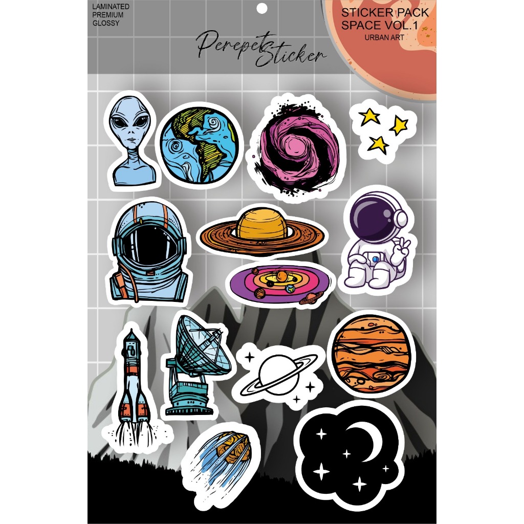 

Stiker Pack Aesthetic SPACE ALIEN LUAR ANGKASA Untuk Case HP Laptop Helm Anti Air 14 PCS PREMIUM