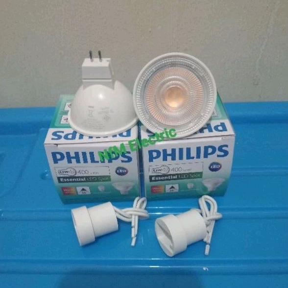 Philips Lampu Sorot MR16 4,5W Tusuk 220V / Lampu Halogen Philips Essential 4,5W Tusuk