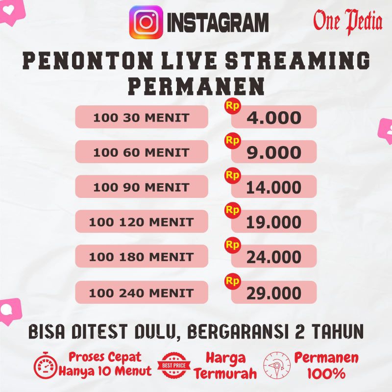 Penonton Live Streaming Instagram Real Aktif Permanen Bisa DiTest Dulu Bergaransi 2 Tahun