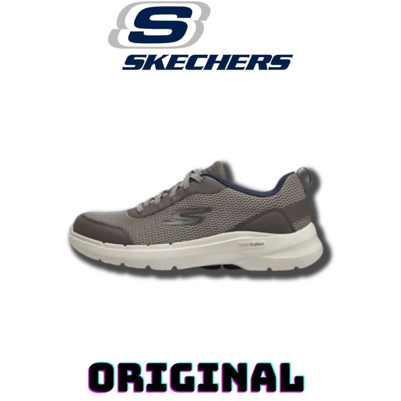 Sepatu Skechers Go Walk 6 Esquire Taupe Navy Men's ( 216625/TPNV ) Original