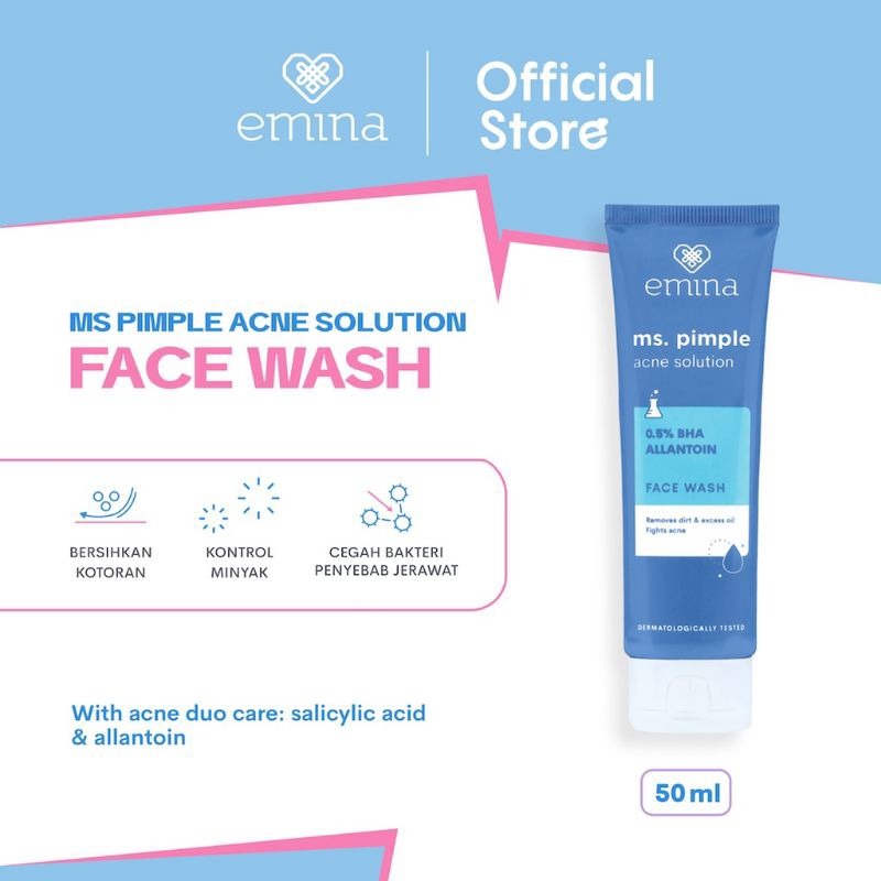 Emina Ms Pimple Acne Face Wash (sabun cuci muka untuk wajah berjerawat)