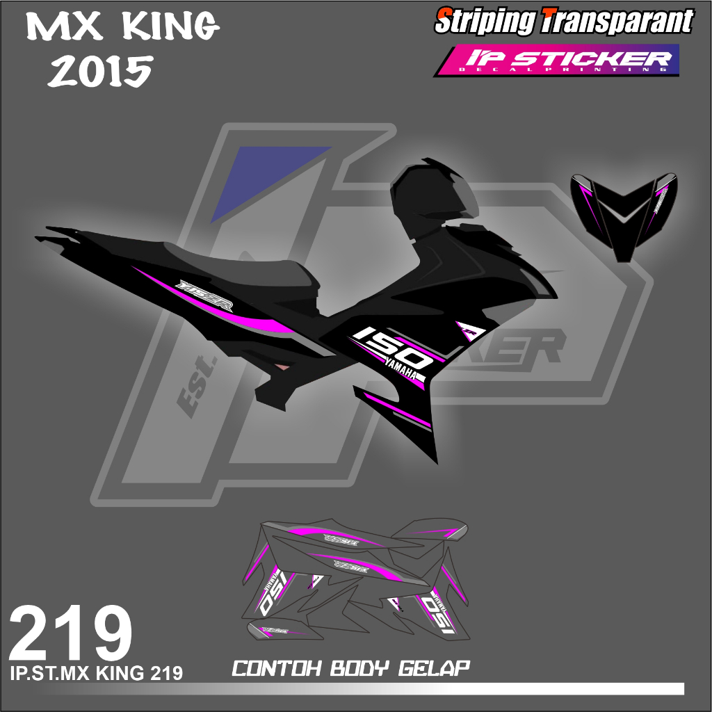MX KING 150 2015 (COD) STIKER STRIPING MOTOR YAMAHA MX KING HOLOGRAM DAN TRANSPARAN KODE IP.R-219