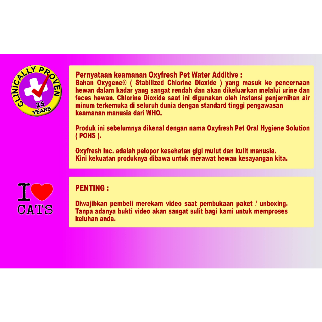 Silvisedut Oxyfresh Pet Water Additive