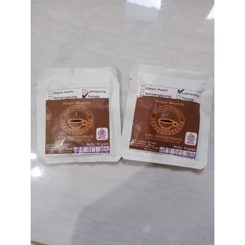 

Kopi Robusta sachet - branding merk kamu (50pcs)
