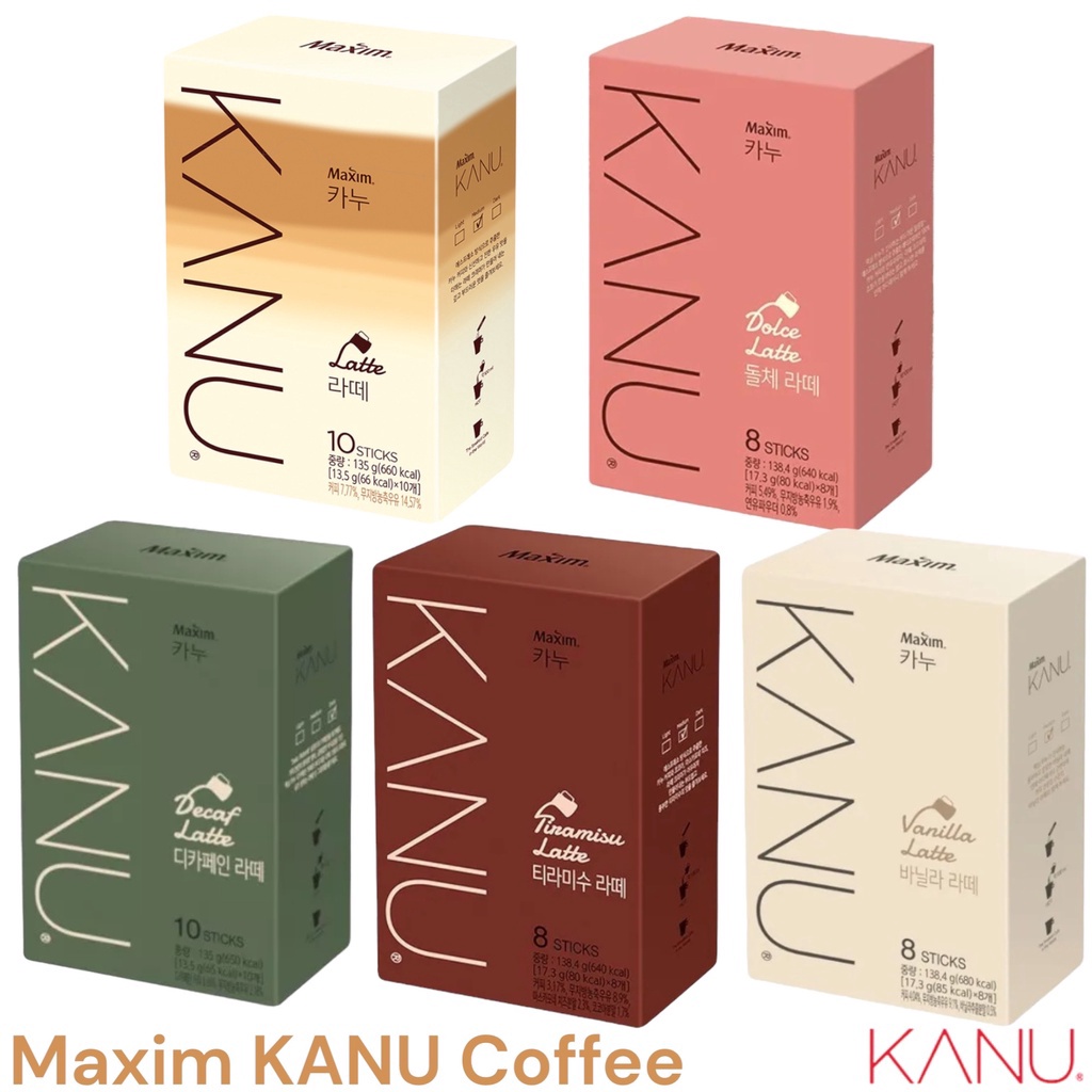 

Terlaris MAXIM KANU COFFEE TIRAMISU VANILA DOLCE DECAF LATTE KOPI INSTANT KOREA