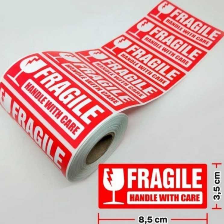 

Stiker Awas Pecah Fragile 85 x 35 cm 1 roll 5 pcs