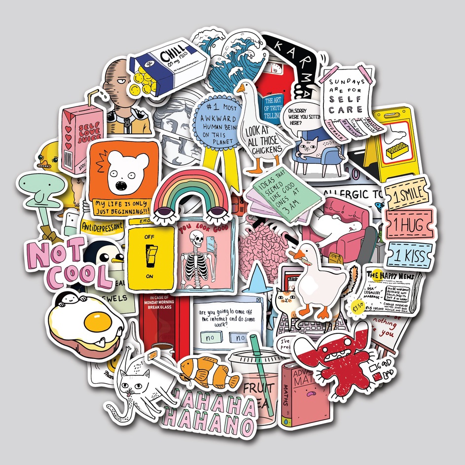 

STICKER PACK DAILY DOODLE STIKER TUMBLER LAPTOP STIKER KOPER HELM