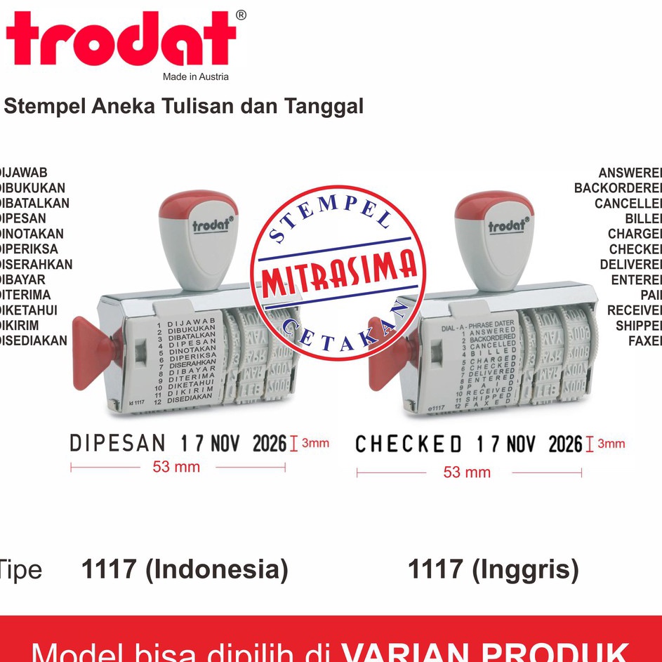 

Stempel Aneka Tulisan dan Tanggal Merk Trodat