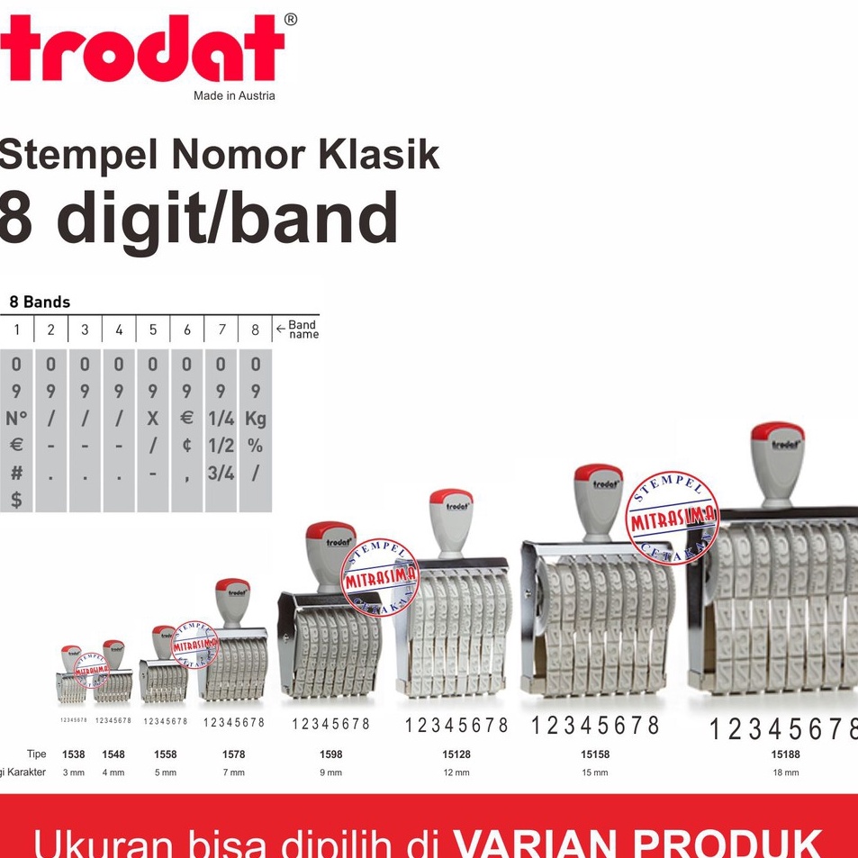 

Terjangkau Stempel klasik nomor merk Trodat 8 digit