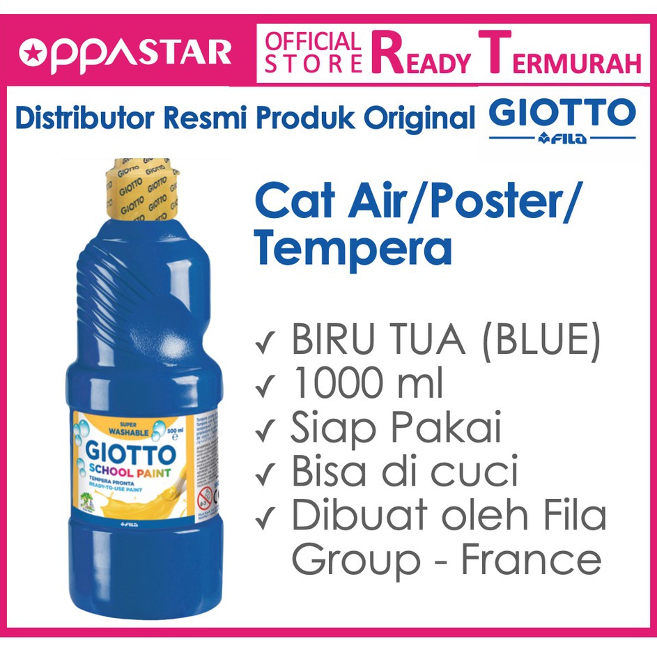 

Klasik Cat Air Cat Cat Tempera Giotto School Paint 1 ml Blue Ultramarine Biru Tua