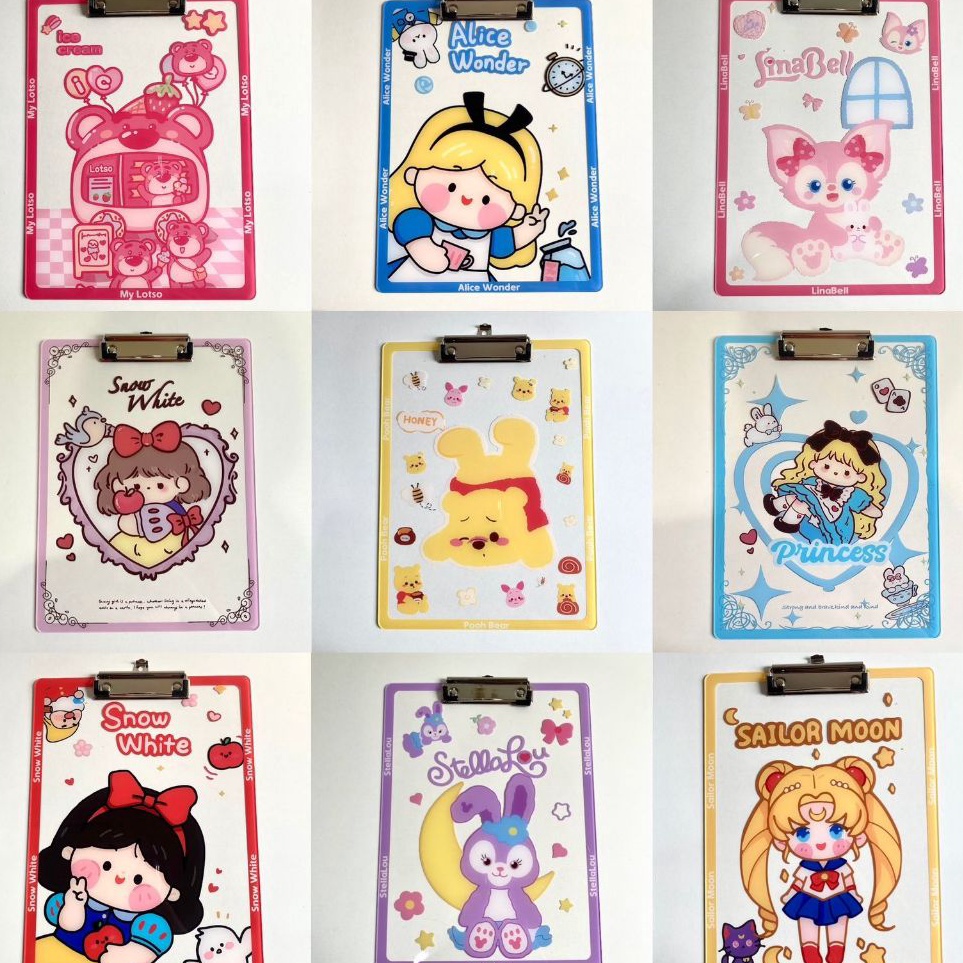 

Papan klip Ujian Karakter Sanrio Disney Pooh Lotso Buzz Sailormoon Alice Lucu Unik Hadiah Gift