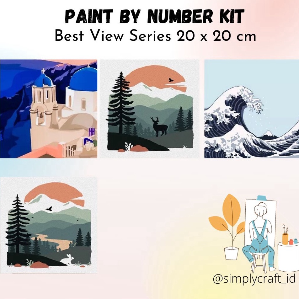

Simply Craft ID Paint By Number 2x2cm Best View Series DIY Painting Kit Mewarnai Lukisan with Wooden Frame Hampers Lebaran Hadiah Ulang Tahun Hadiah Untuk Teman Souvenir