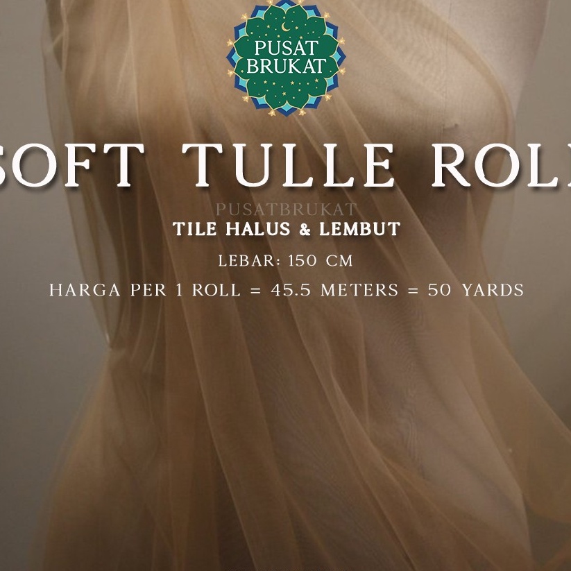 KODE 77 KAIN SOFT TULLE ROLL 455m  BAHAN TILE  KAIN TULE POLOS HALUS  LEMBUT harga per 1 roll  455m