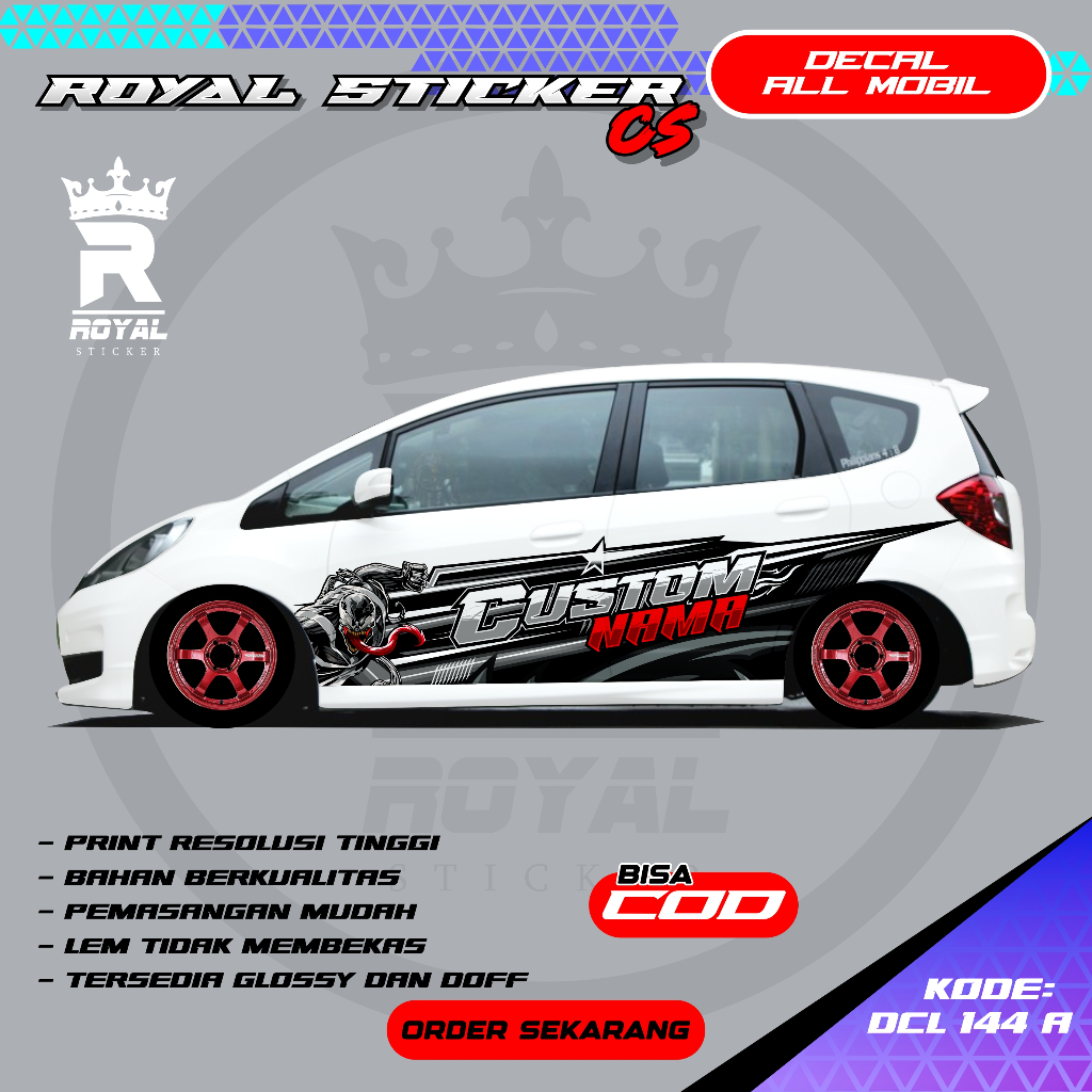 STIKER DECAL MOBIL YARIS SIGRA JAZZ AGYA DESAIN THAILOOK / STIKER DECAL MOBIL FREE CUSTOM NAMA - DCL