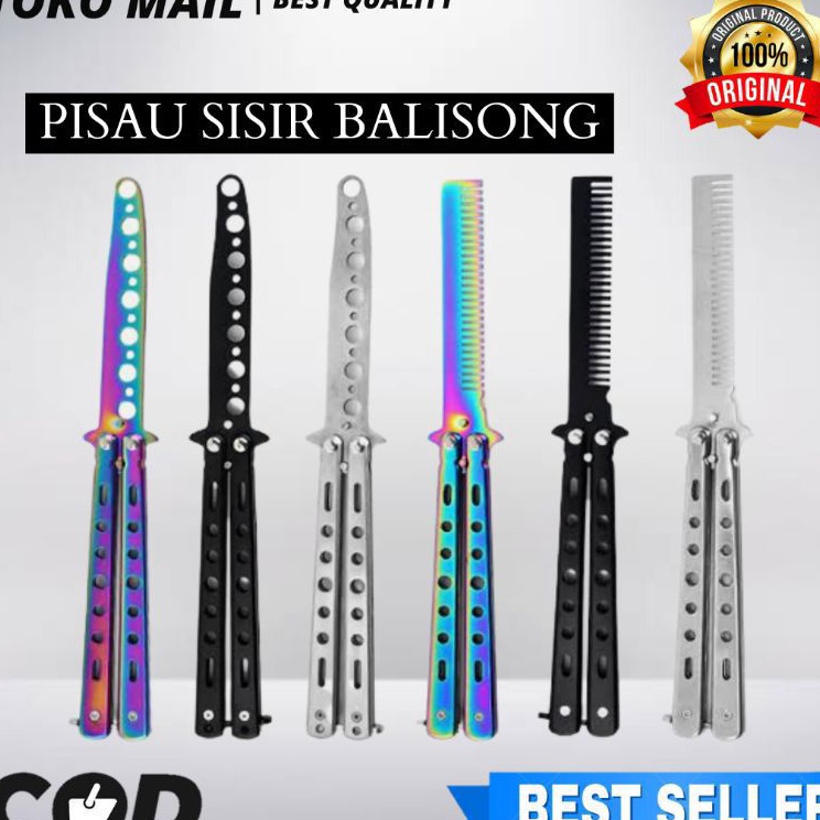 Sale Sisir Lipat Pisau Blisong Tumpul Untuk Latihan Trick style Stainless Steel Butterfly Training M
