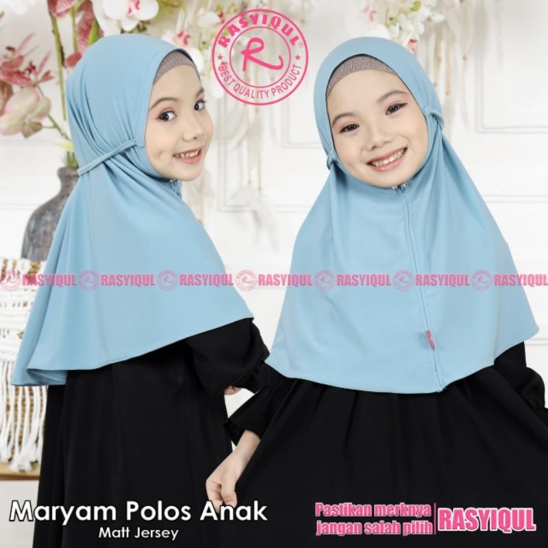 [Grosir/10Pcs]Jilbab Jersey Anak Maryam Polos Anak Rasyiqul