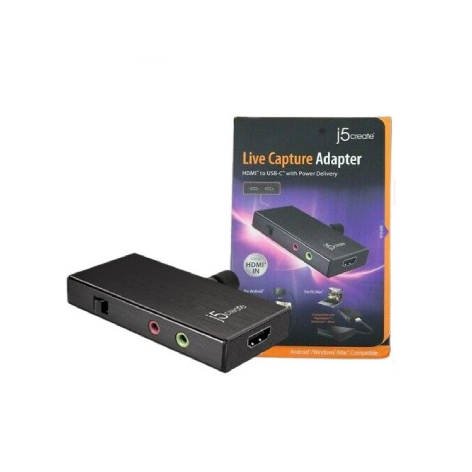 j5 Create JVA02 Live Capture Adapter HDMI™ to USB-C™ with Power Delivery