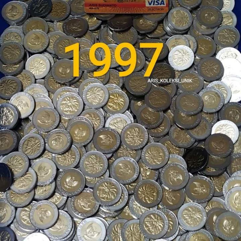 uang Rp1000 tahun 1997 gambar kelapa sawit koin