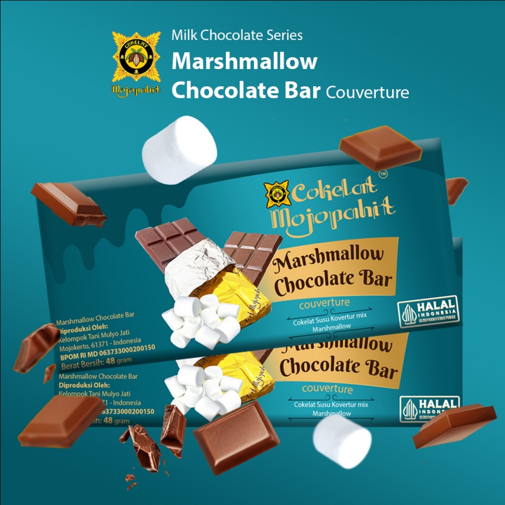 

COKELAT MOJOPAHIT I MILK CHOCOLATE SERIES 48 GR I MARSHMALLOW CHOCOLATE BAR COUVERTURE
