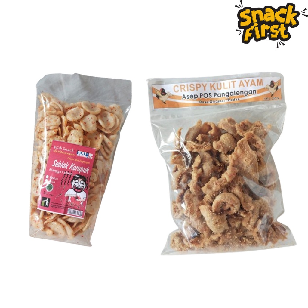 

(PAKET BUNDLING) 250 gr Kerupuk Seblak Pedas & 250 gr Kulit Ayam Krispi Pedas
