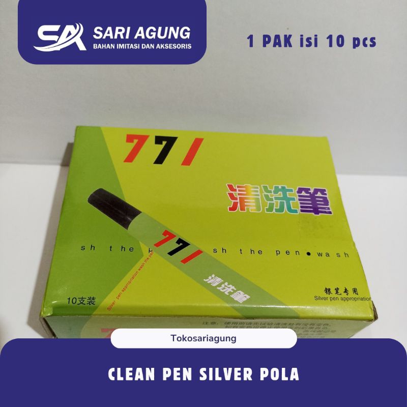 

[PAK] CLEAN PEN SILVER POLA / SPIDOL PEMBERSIH NODA BAHAN (ISI 10 PCS)