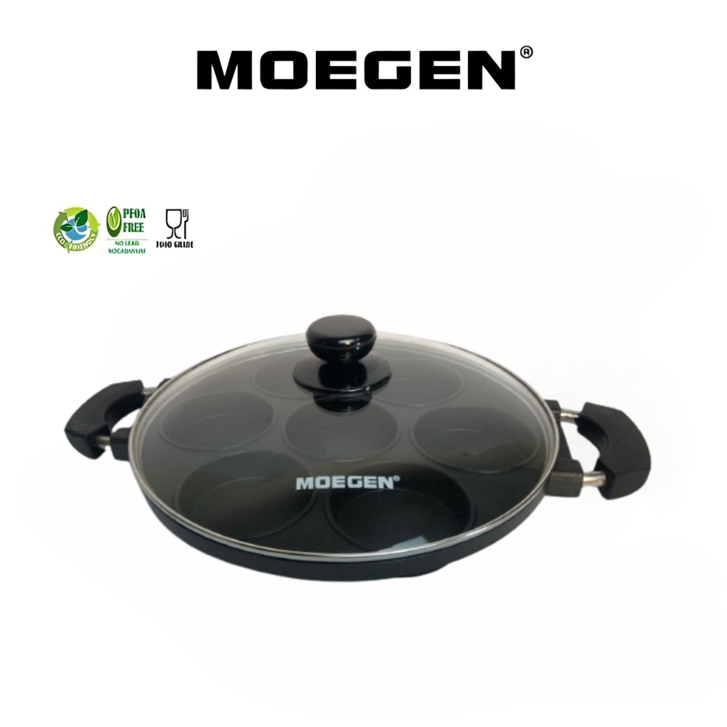 MOEGEN Cetakan Kue Martabak Mini Snack Maker 7 Lubang Datar Cake Pan