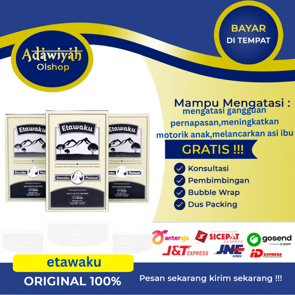 

Etawaku Platinum - Susu Kambing Etawa Murni + Krimer Bubuk yang Berkhasiat Tinggi Memiliki Kandungan Protein dan Vitamin